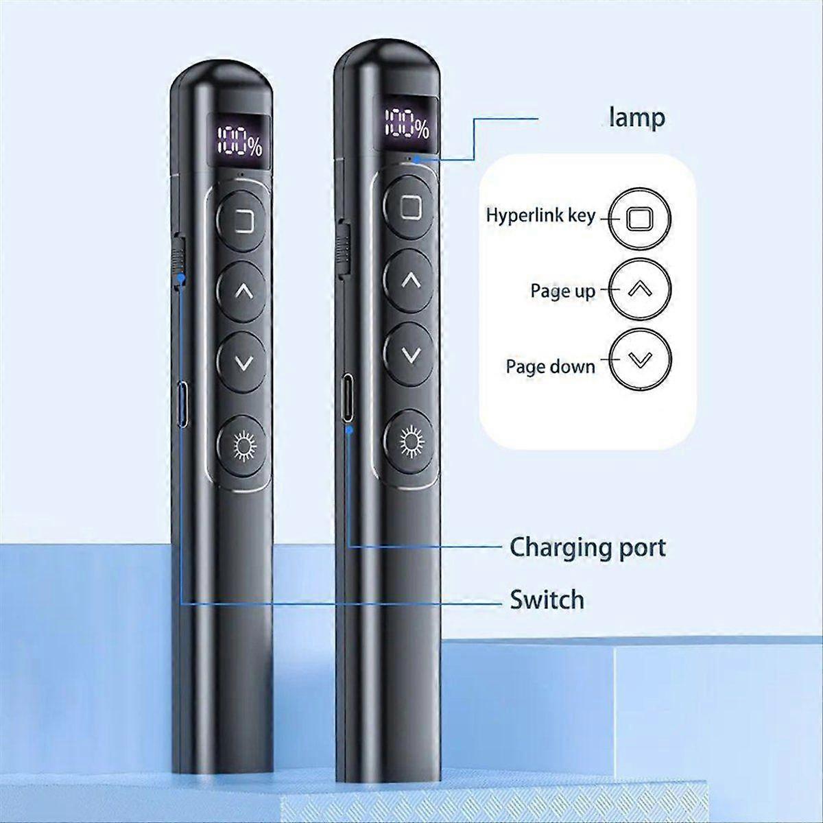 Page Turning Pen Wireless Presenter USB Pointer Black