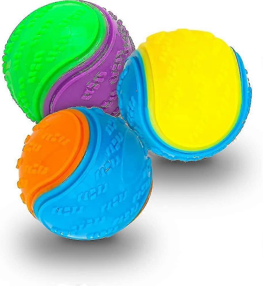 3pcs Squeaky Dog Ball, Scooby Doo Dog Ball Toy Teeth Cleaning Puppy Interactive Chew Durable Toy  Random Color