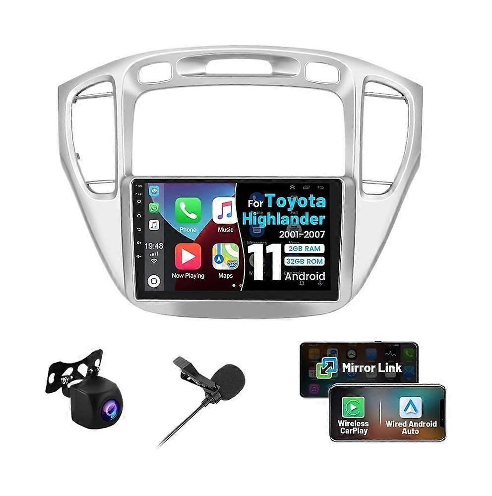 Stereo Radio for Toyota Highlander 2001-2007 Android Carplay 2+32G