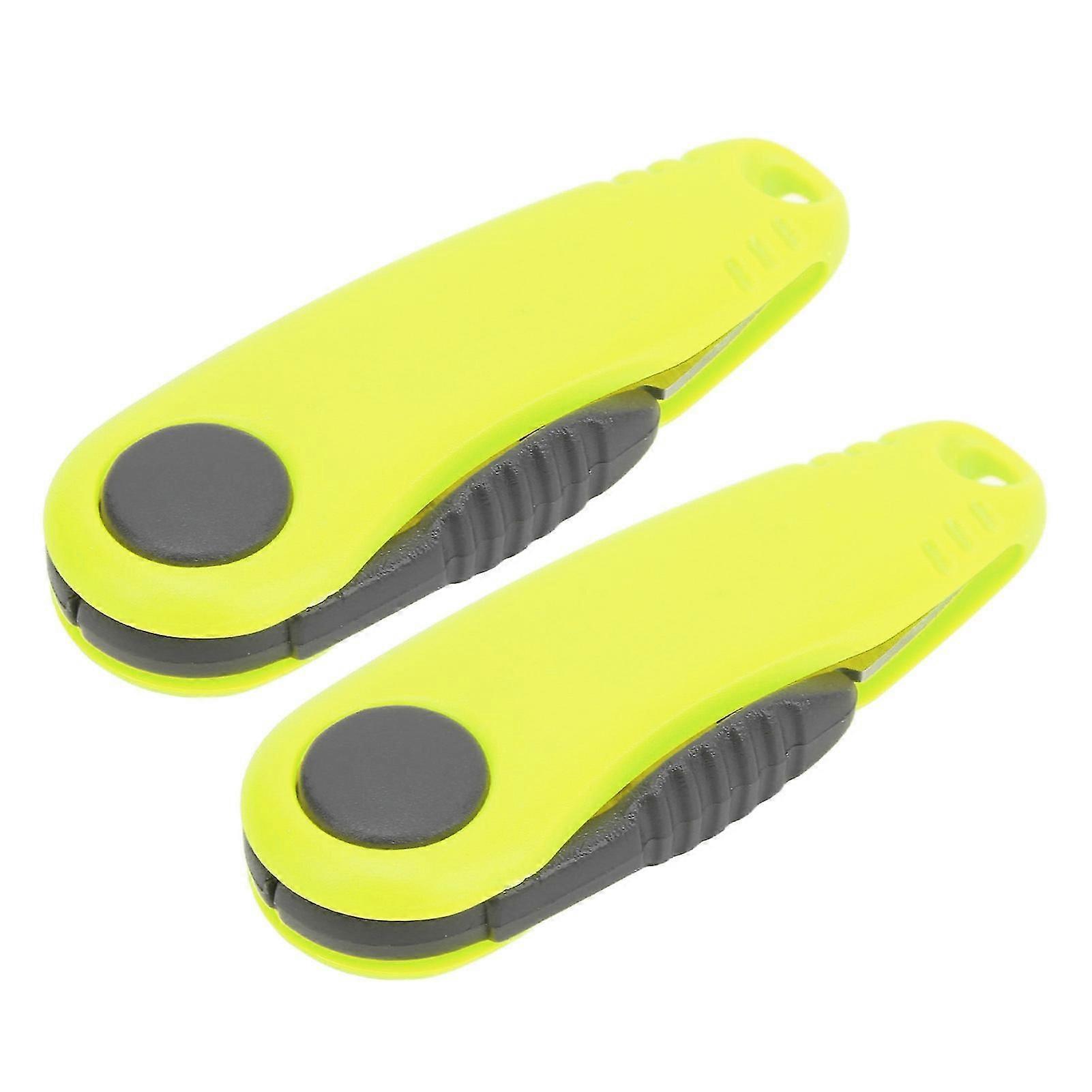 Mini Badminton Line Scissors 2 PCS Portable Folding Fishing Line Clipper Fluorescent Yellow