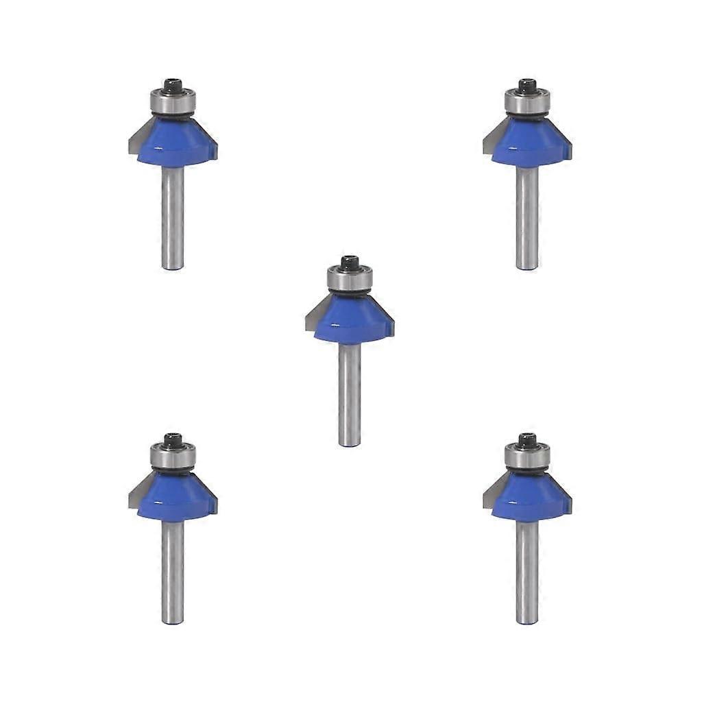 Alloy 45 Degree Chamfer Router Bit 5Piece Set 1/4 Inch Shank Wood Milling Cutter For Chamfering Edges