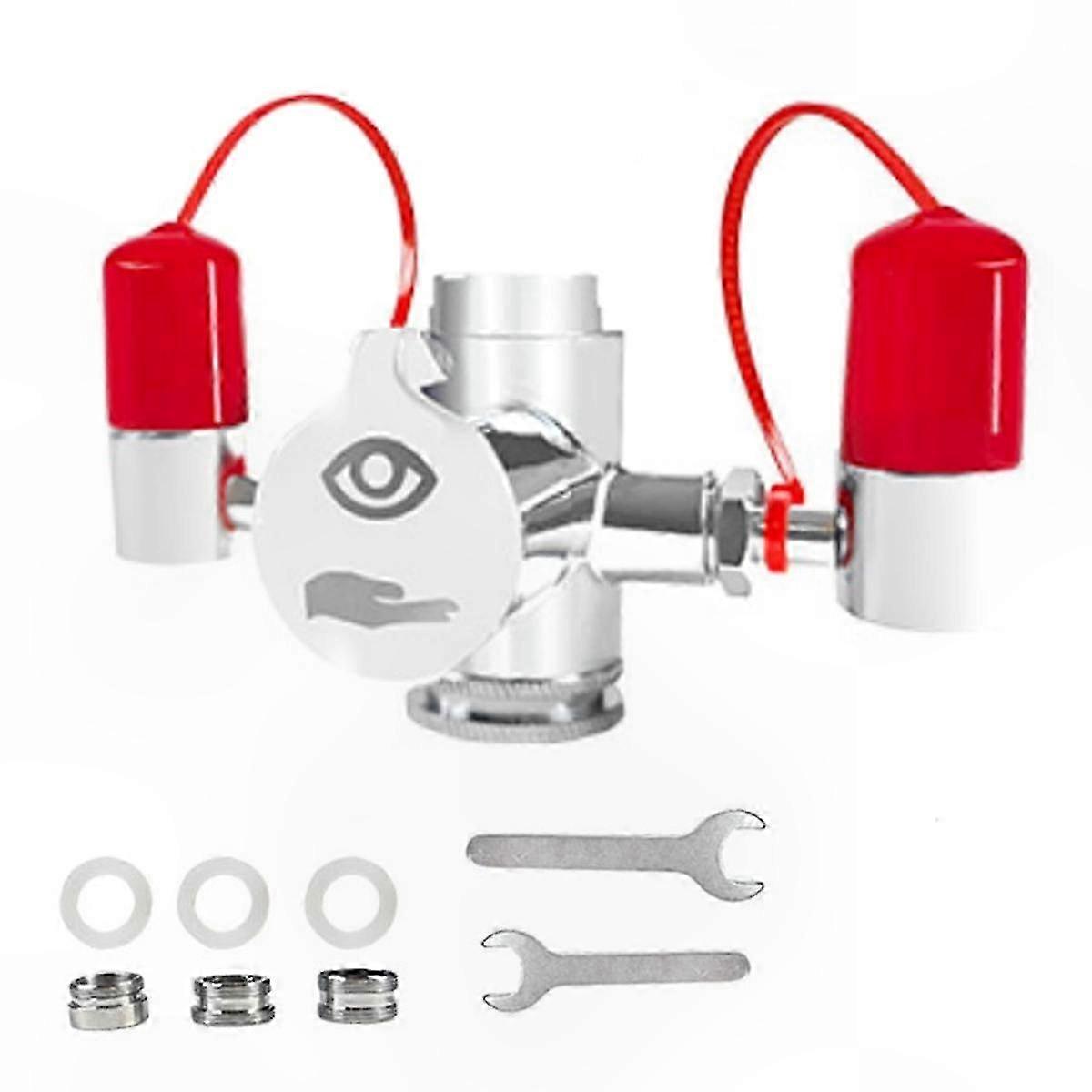 Faucet Mounted Eyewash Station with Cover, Reliable Emergency Eye Wash Unit for Sink Attachment