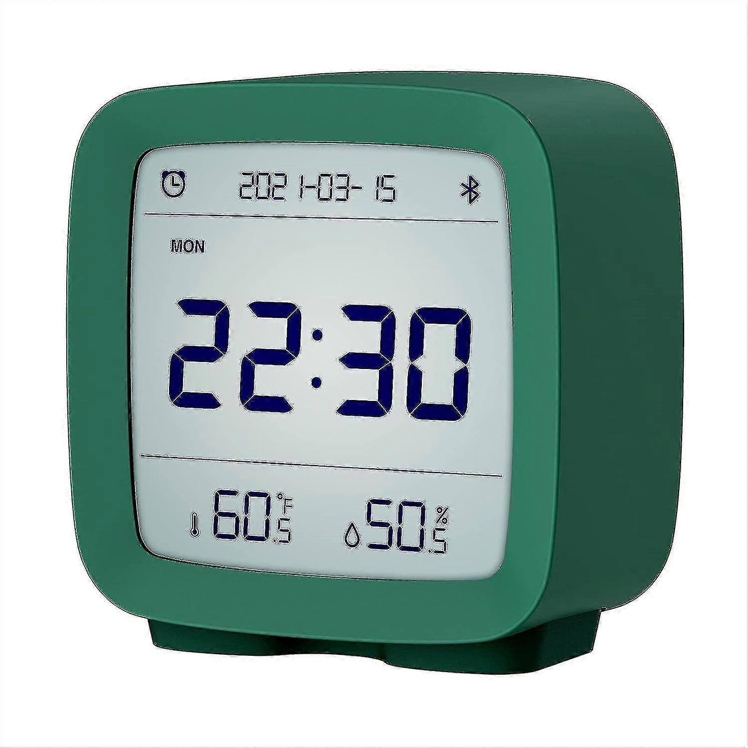 Qingping Smart Bluetooth Digital Alarm Clock With Multiple Alarms, Battery Operated Small Alarm Clock With Temperature And Humidity Display For Bedroo