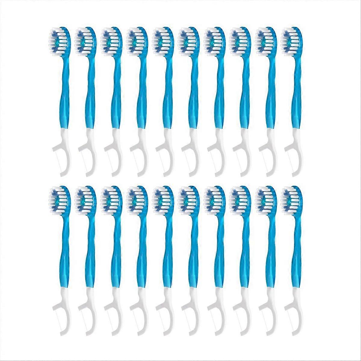 Brosses à dents de voyage jetables, 5 en 1 + fil dentaire + pic + langue 