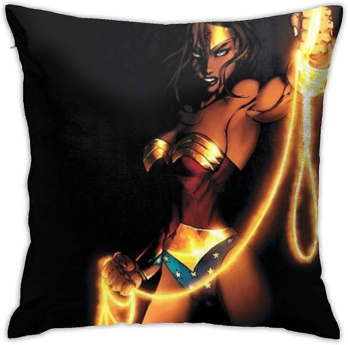 n1362ワンダーウーマン春投げ枕装飾枕正方形綿枕ソファソファ用ホームクッションケース18 x 18インチ-TB4362 hnj1362