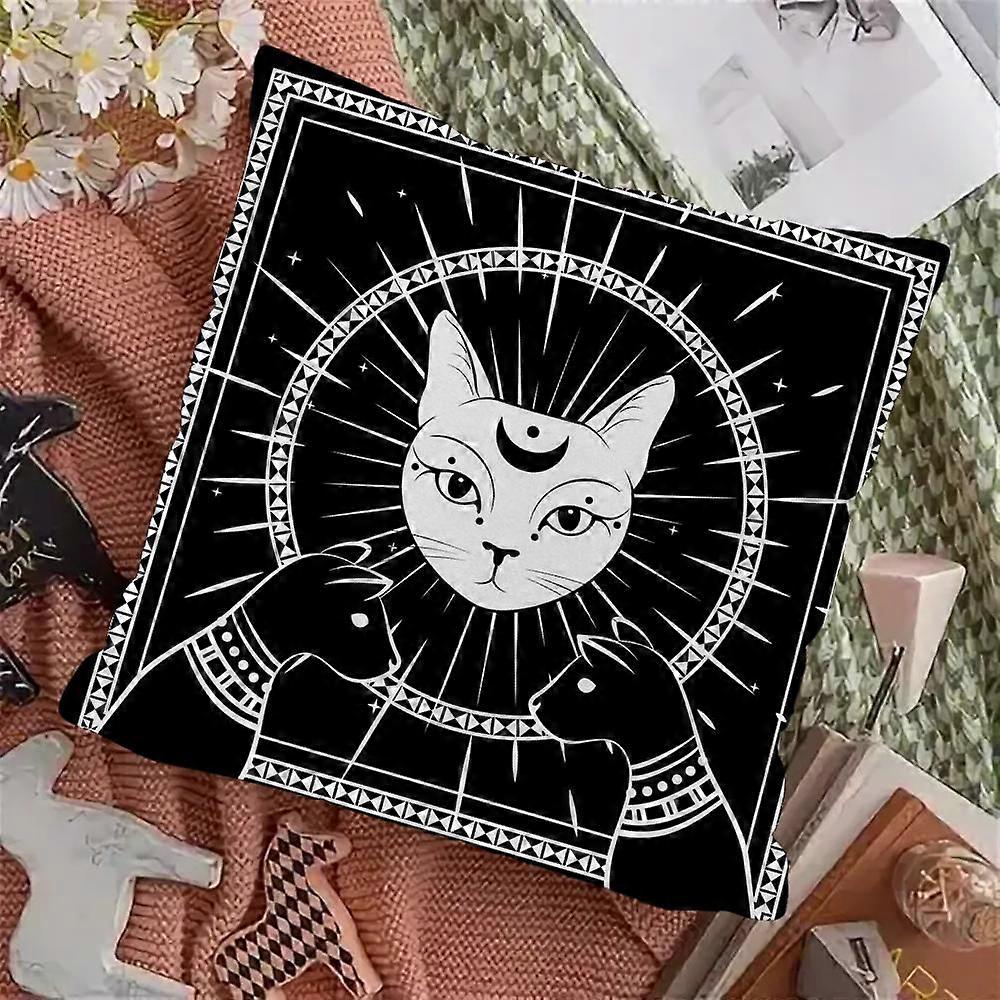 v468ダークキャットクッションカバーホームデコラティブピローカバーデコラティブラグジュアリールームデコレーションアイテムリビングルームクッション用カバーgg468