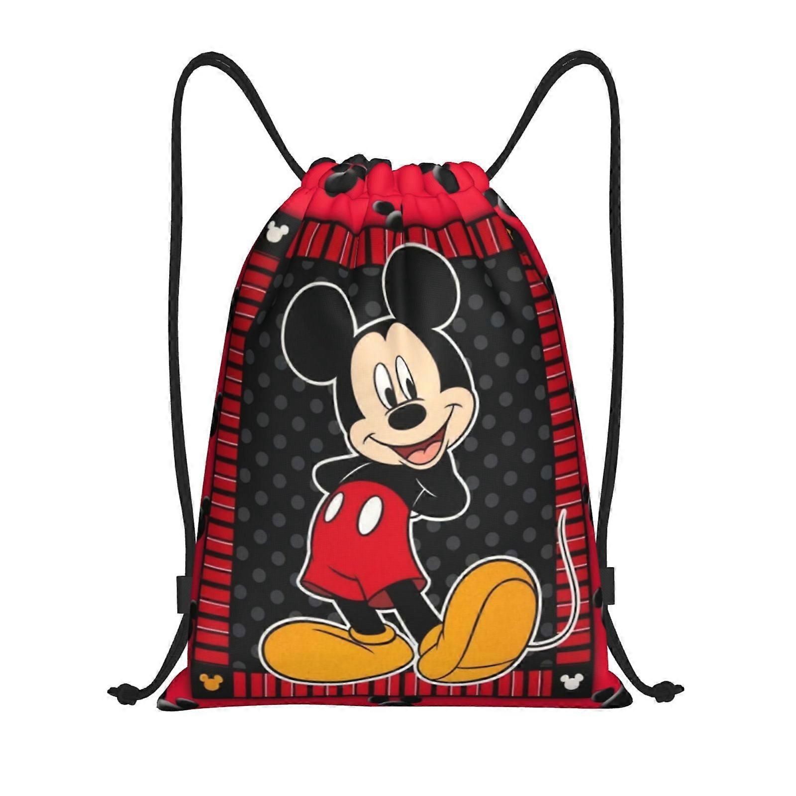 Mickey Mouse Classic Drawstring Bag, Collapsible, Sports, Fitness, Drawstring Bag, Unisex, Beach Sports Travel Bag Medium