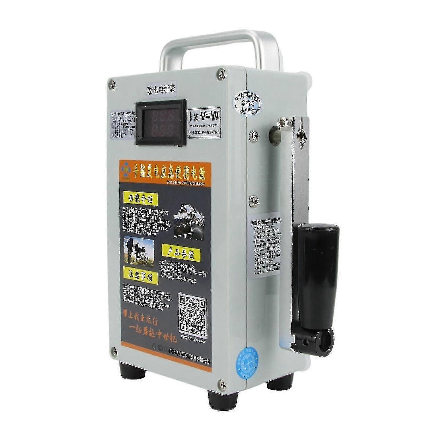 220v Usb Socket Portable Power Station Hand Manual Crank Generator Charging