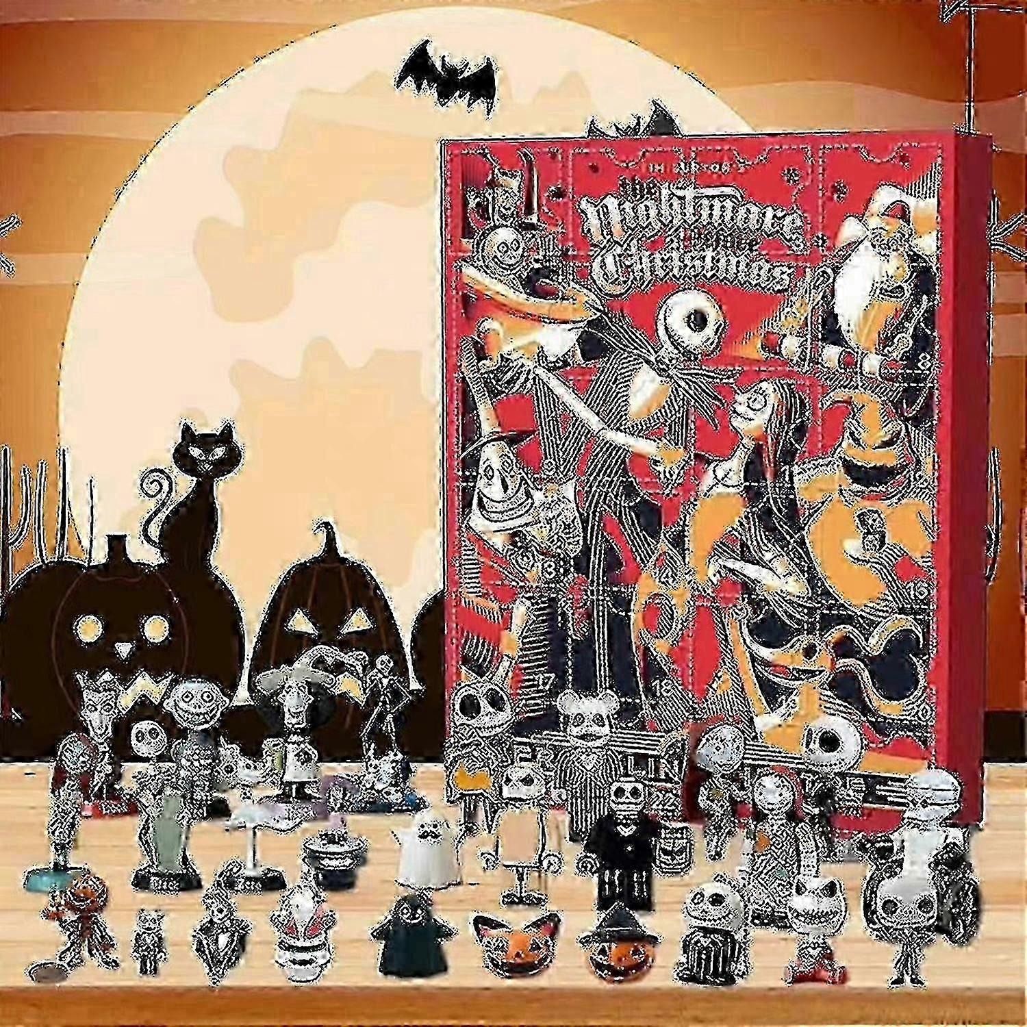 2022 Halloween 24 Days Countdown Advent Calendars - Kids The Nightmare Before Christmas Figures Doll Toy Blind Box Gift