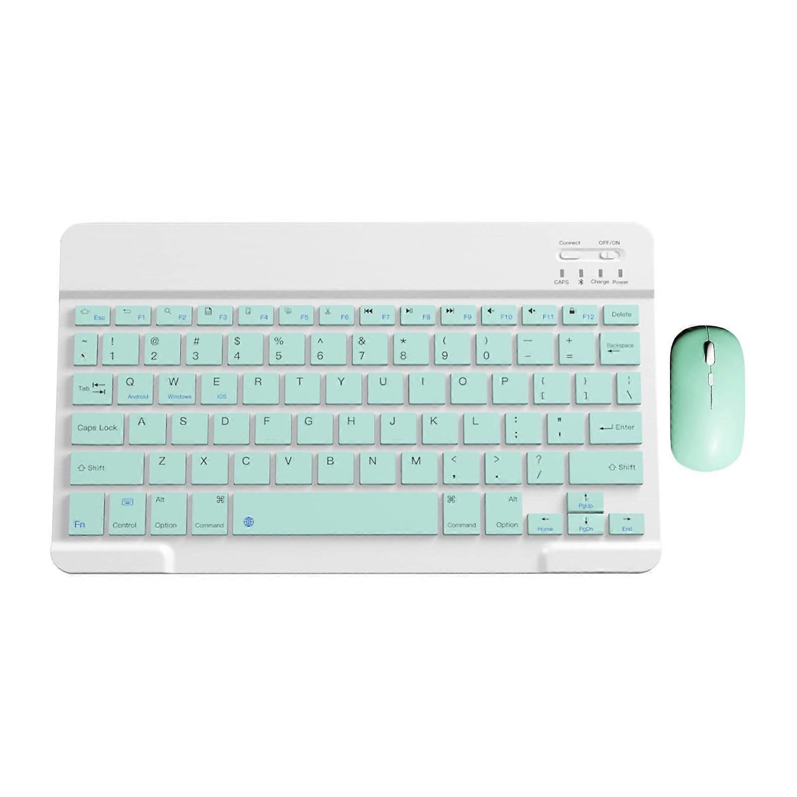 PAVEOS Bluetooth Keyboard and Mouse Set, Portable Wireless Combo for Android/PC/Tablet, Mint Green