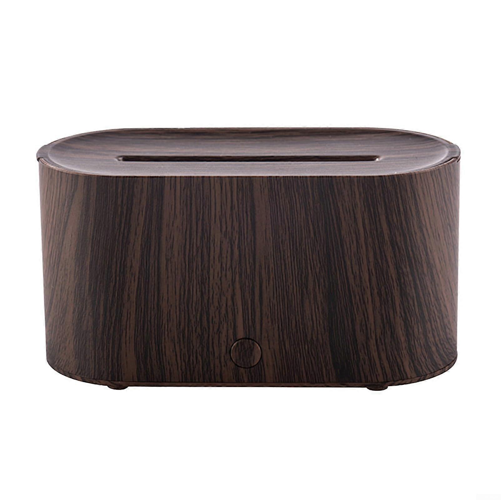 Flame Humidifier 130ml 3D Flame Aroma Diffuser USB Powered Quiet Operation Dark Brown For Bedroom Office 7 Color LED