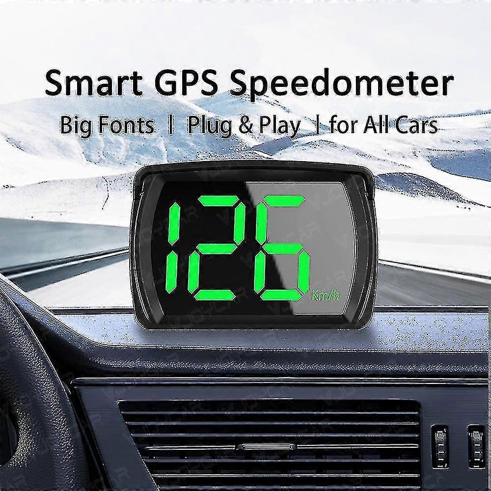 最新の GPS HUD デジタルスピードメータープラグアンドプレイオールカーラージフォント Kmh MPH カーアクセサリー