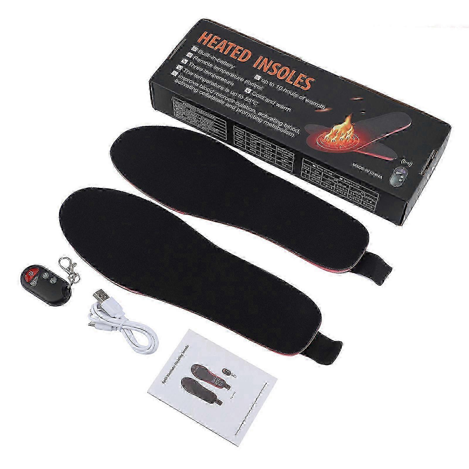 Electrical Heated Insoles Rechargeable Heated Insole With Remote Control Wireless Thermal Insoles For Fishing Hiking Camping Unisex
