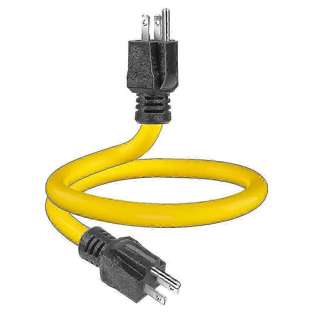3 Male To Male Extension Cord, Generator Adapter Cord 5-15p For Transfer Switch,12awg 125v (2ft)(ye