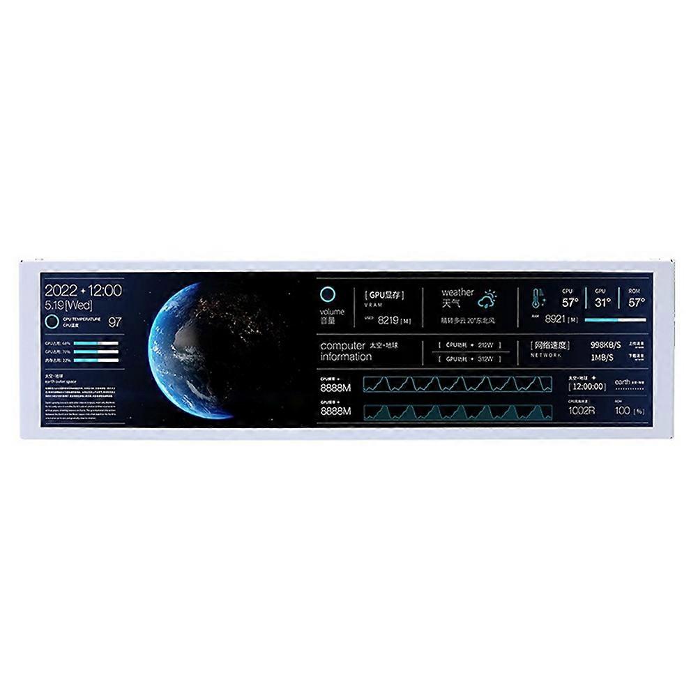 9.2 Inch USB Secondary Screen Type-C IPS Smart Screen 1920x462 Resolution CPU RAM GPU Computer Monitor No AIDA64