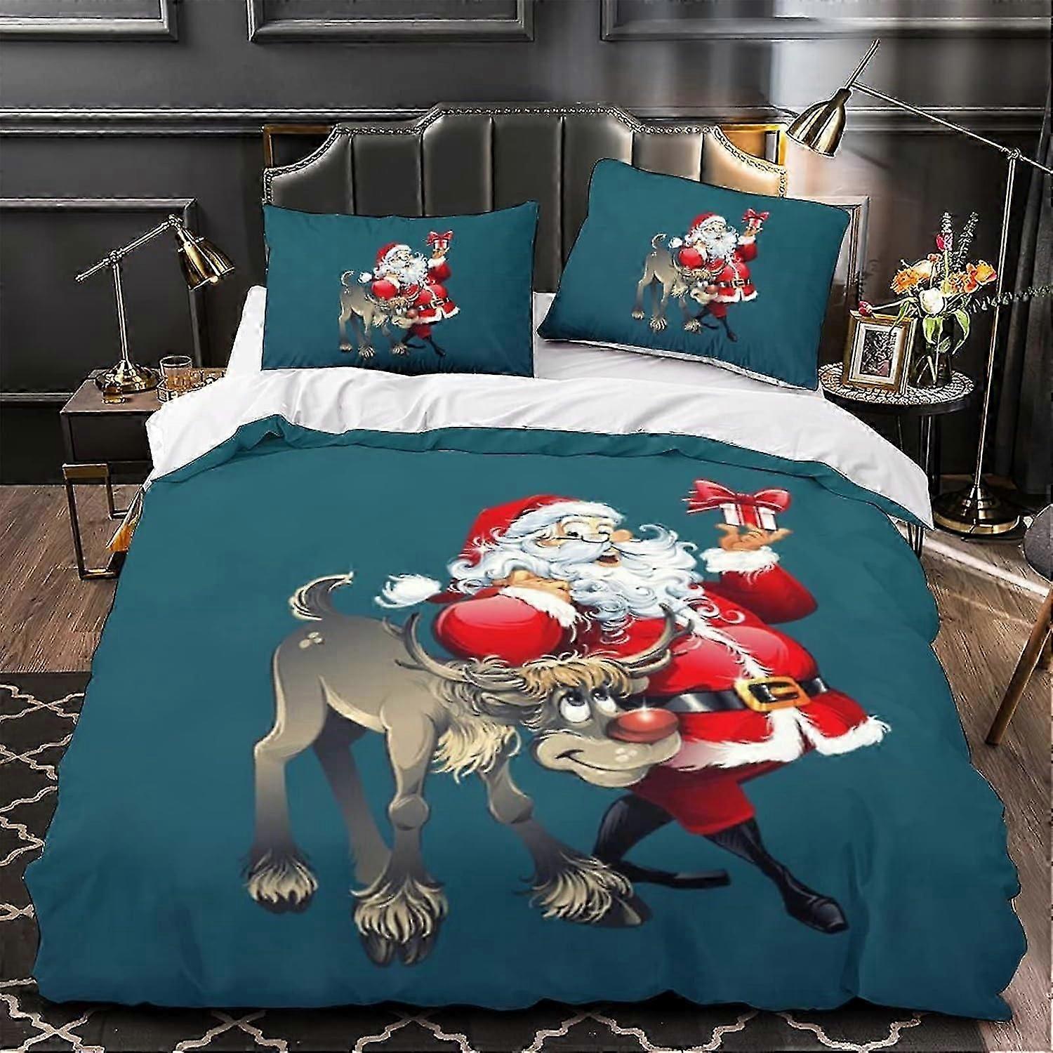 مجموعة غطاء لحاف عيد الميلاد هدية عيد الميلاد غطاء لحاف مطبوع مجموعة D قطع غطاء لحاف إغلاق سحاب للمراهقين و