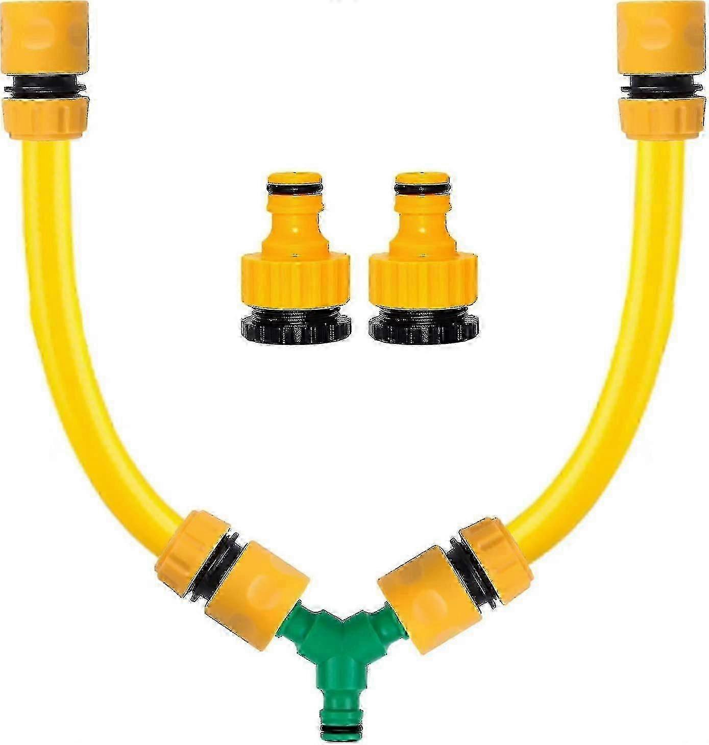 Mixer Tap Hose Connector, Easily Mix Hot & Cold Water, Hose End Quick Connector, 2 In1 Threaded Tap Connector, Y Splitter Connector, Outdoor Tap Hose