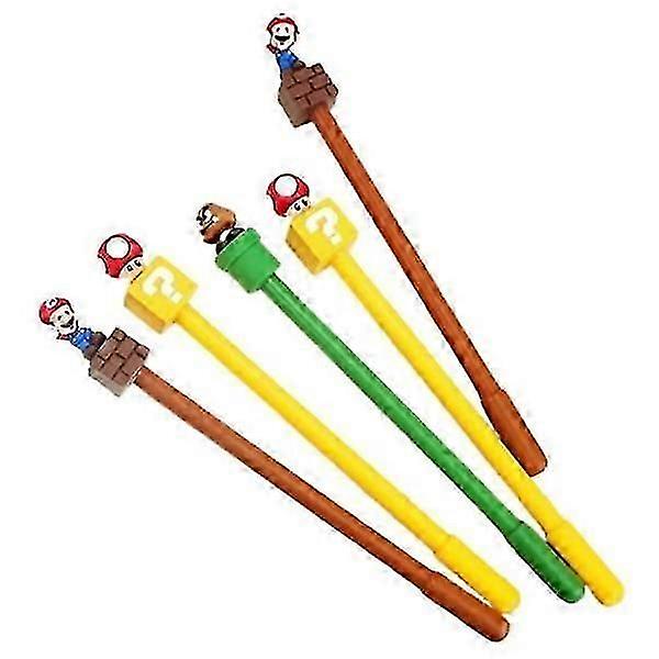 24 τεμάχια Χαρτί χαριτωμένο κινούμενα σχέδια μαλακό καουτσούκ μαύρο ουδέτερο στυλό γραφείου άνθρακα στυλό