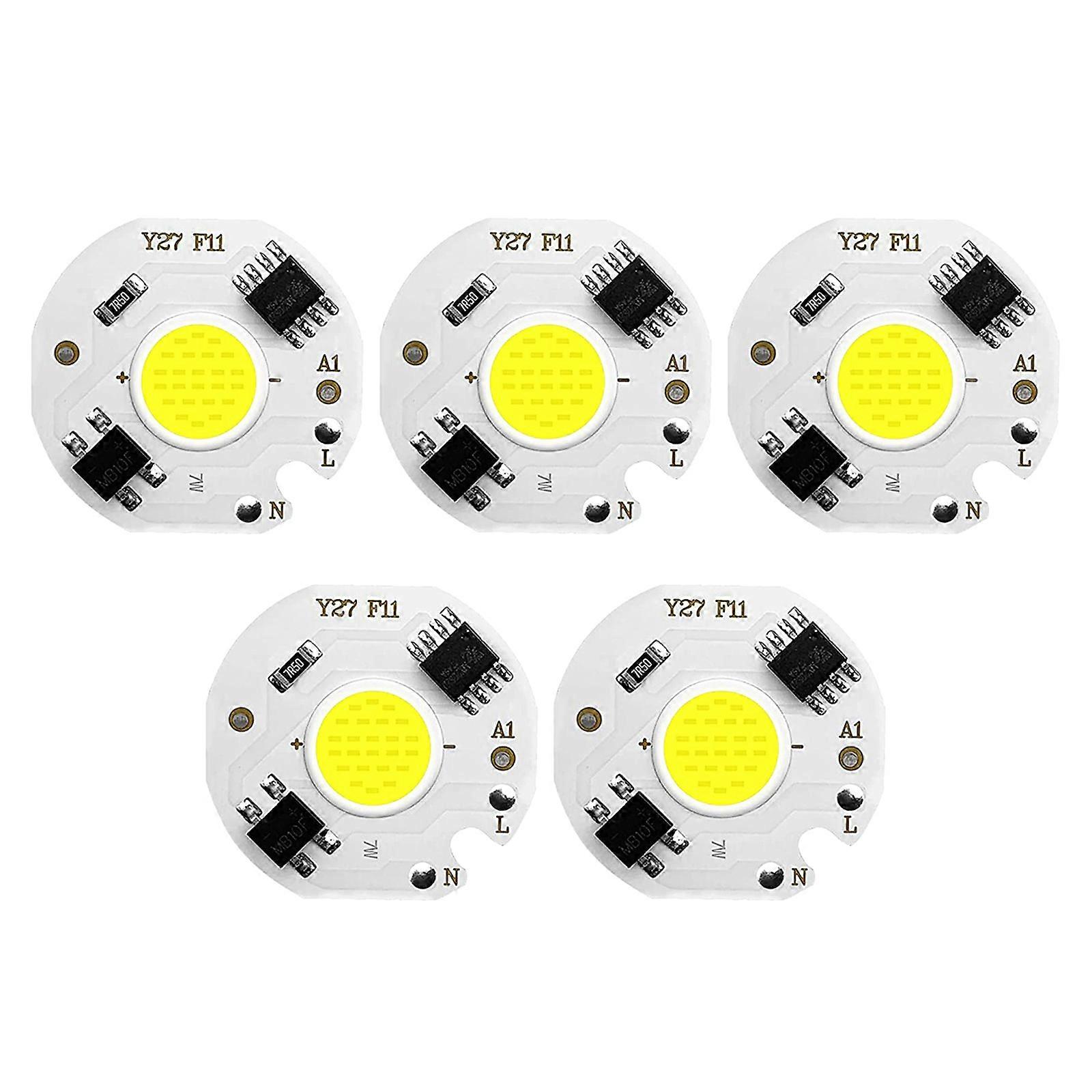 5Pcs 3/5/7/10/12W LED Lamp Chip No Need Driver LED Bulb Intelligent IC LED Bulb for LED Spotlight Floodlight Enduring Multicolor