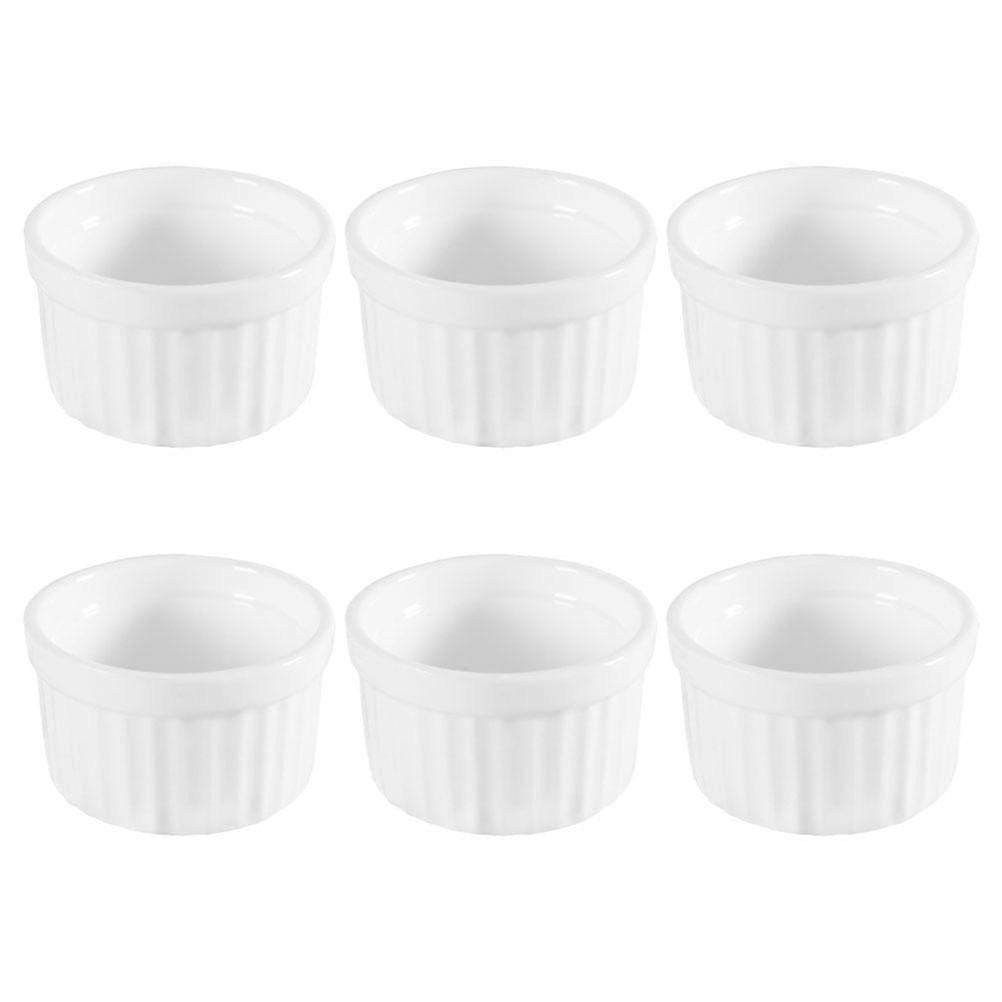 6pcs Ceramic Baking Bowl Kitchen Steamed Egg Bowl Pudding Bowl Kitchen Baking Tool