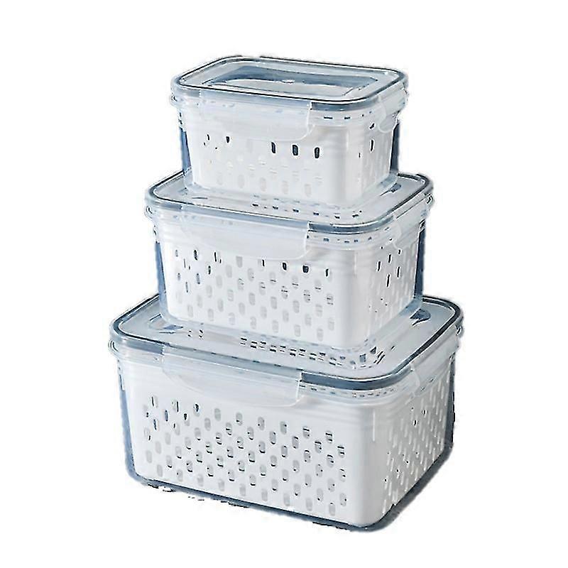 3pcs Durable Refrigerator Food Fresh Boxes, Stackable (s,m,l Models)
