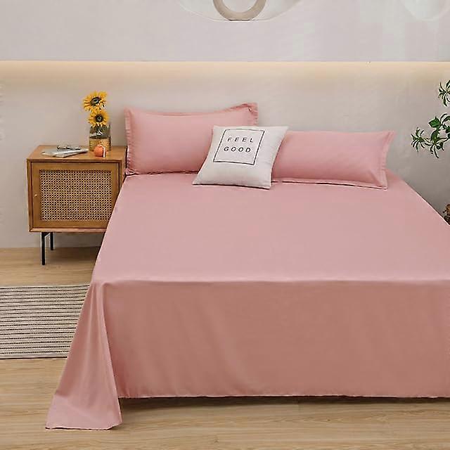 Bed Sheet Flat Bed Sheet Pink Fabric 180x230cm King Queen Twin Single Full