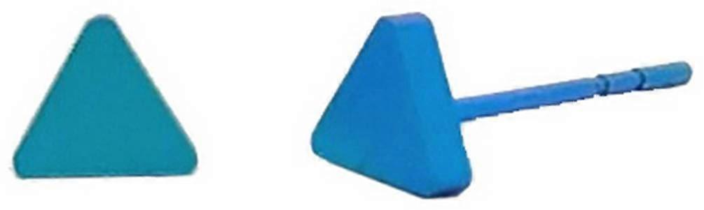 Ti2 Titanium Triangle Stud Earrings - Kingfisher Blue