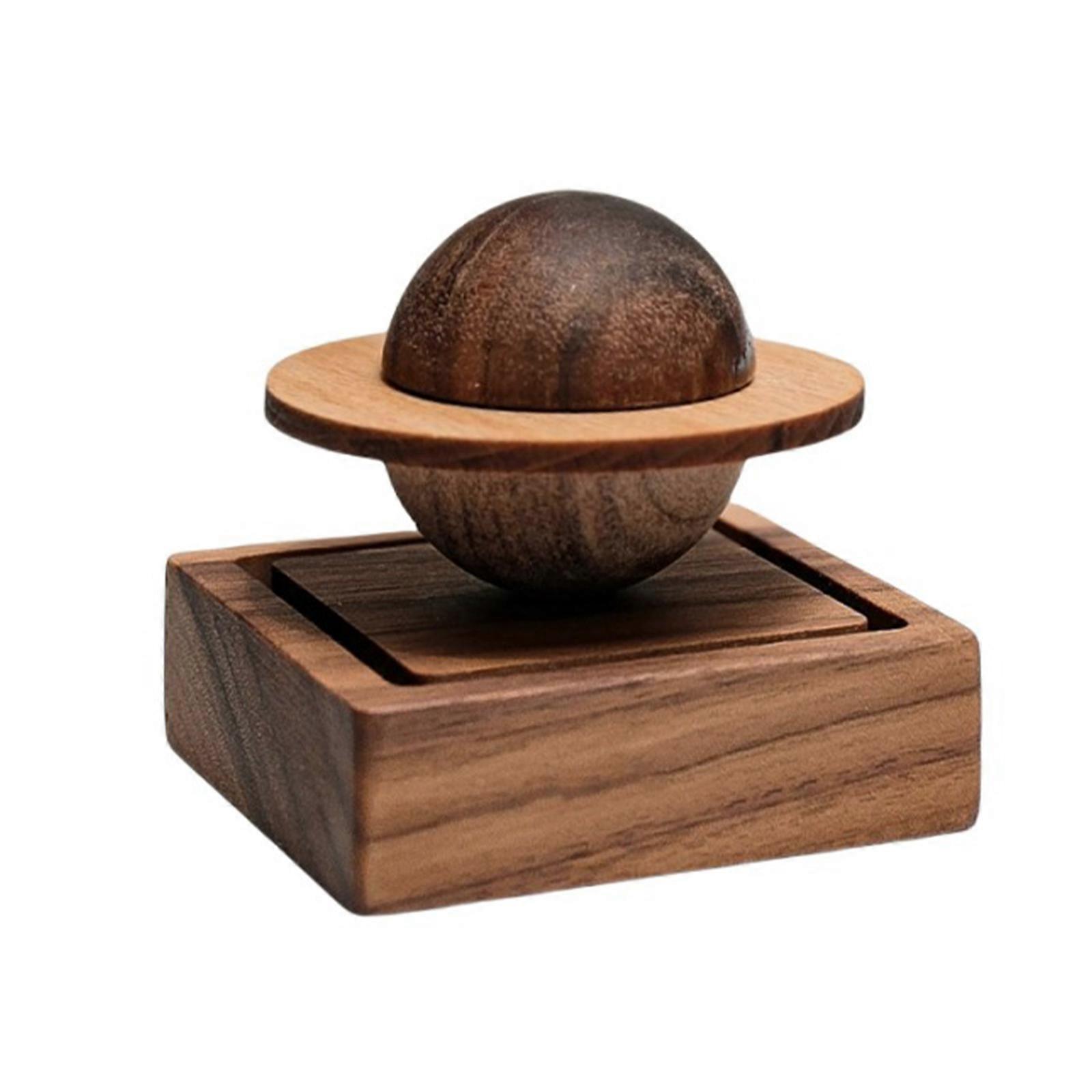 Wooden Magnetic Rotating Planet Design Car Air Freshener Reusable Scent Release Aromatherapies Diffuser Home Car Use Multicolor