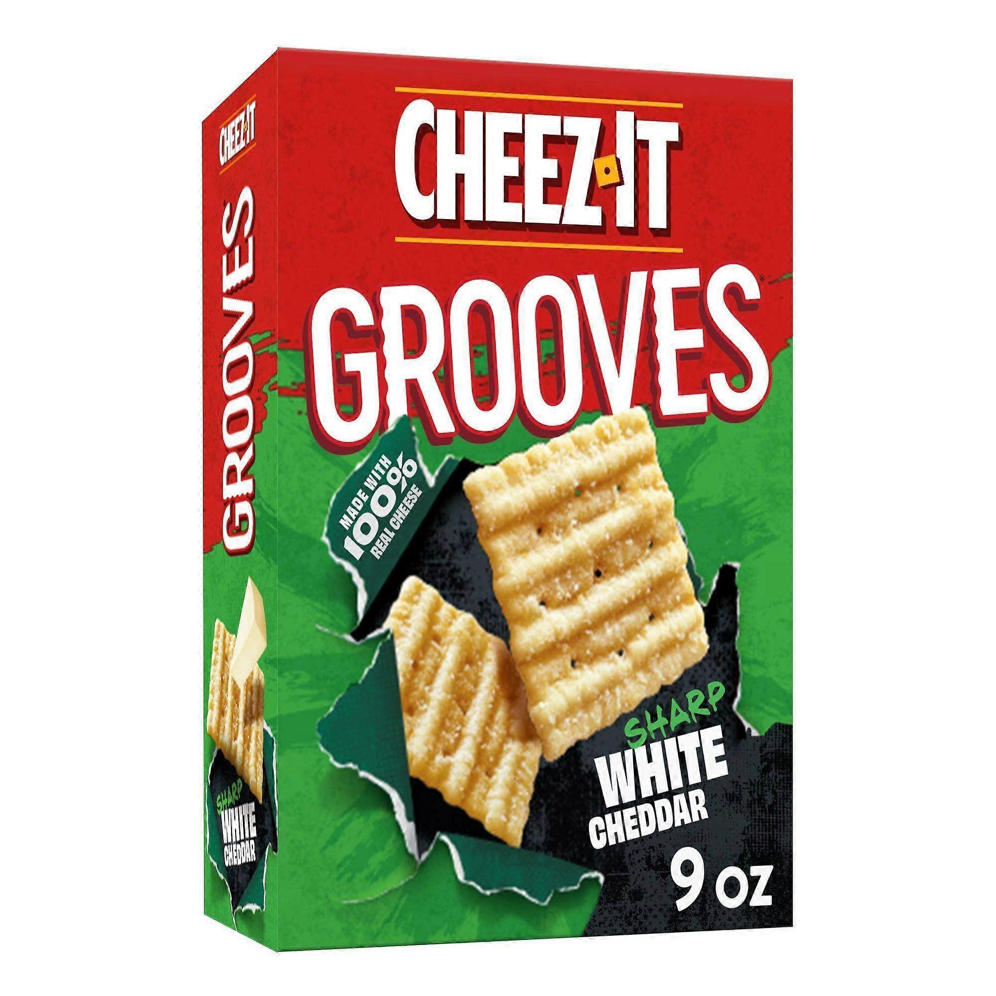 Cheez-it Grooves Crackers, Sharp White Cheddar, 9 Oz