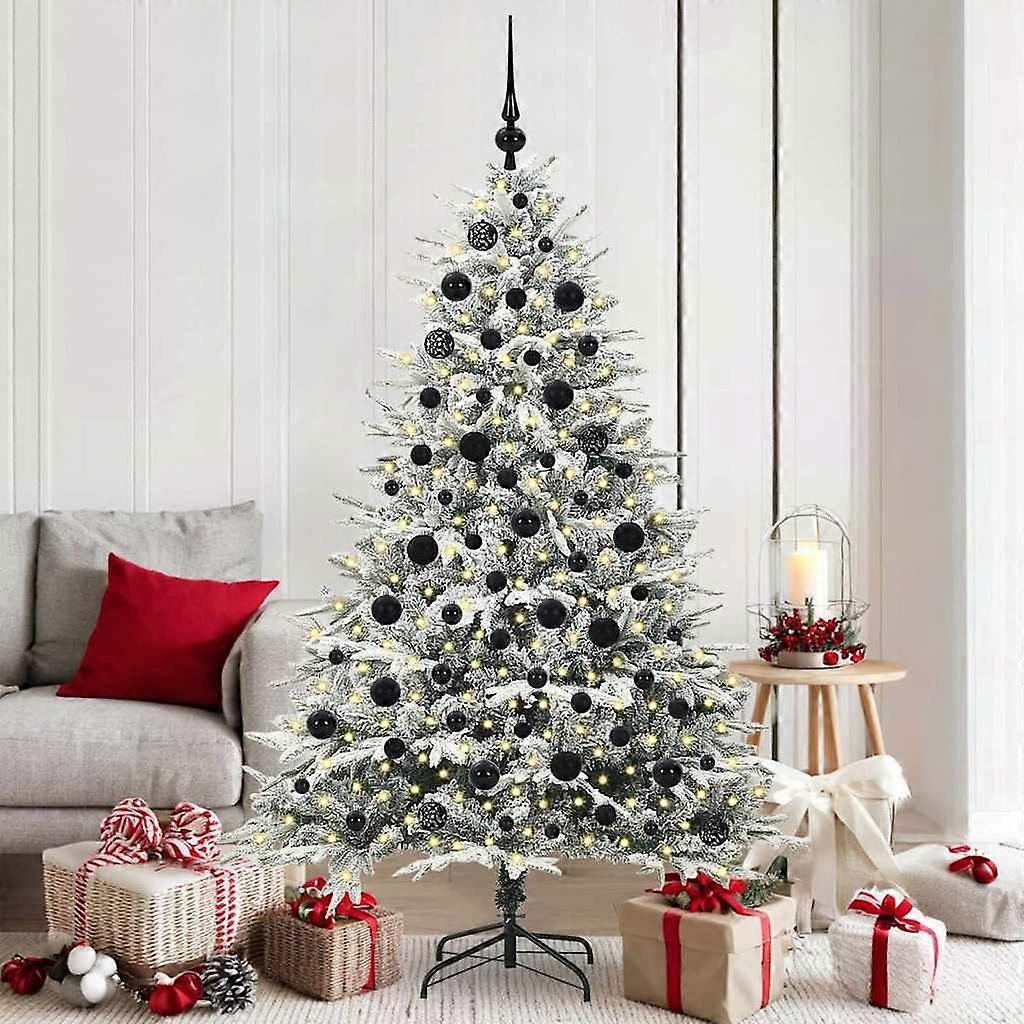 Artificial pre-lit Christmas tree with bauble set, green