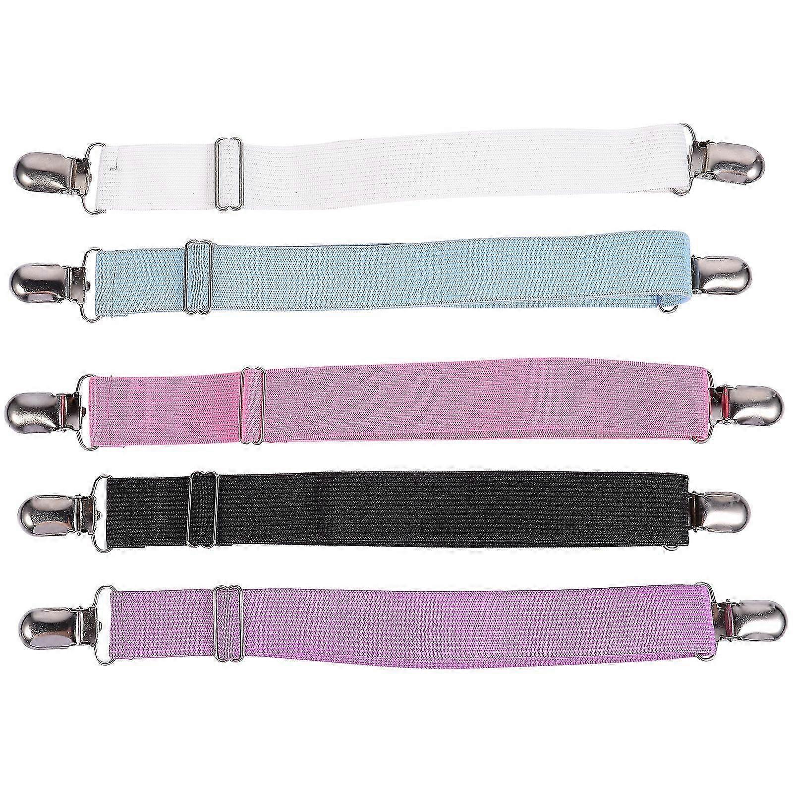 Adjustable sheet clips, elastic mattress fasteners.