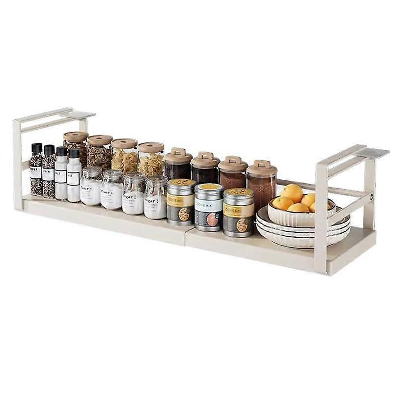 Under Shelf Storage Rack Adjustable Hanging Kitchen Organizer for Spices and Utensils Small White