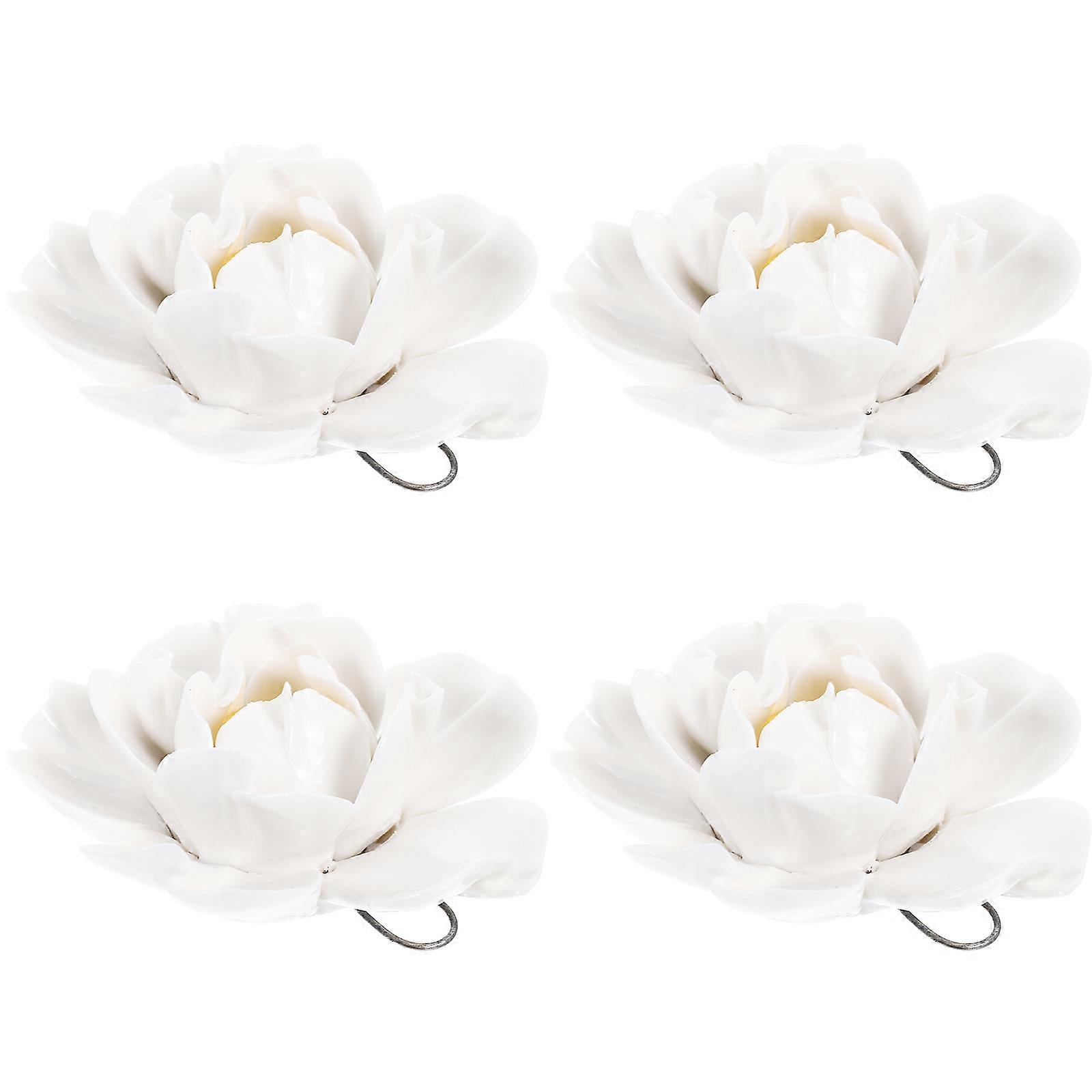 Ceramic Flower Ceramic Wall Ornament for Decoration 4Pcs