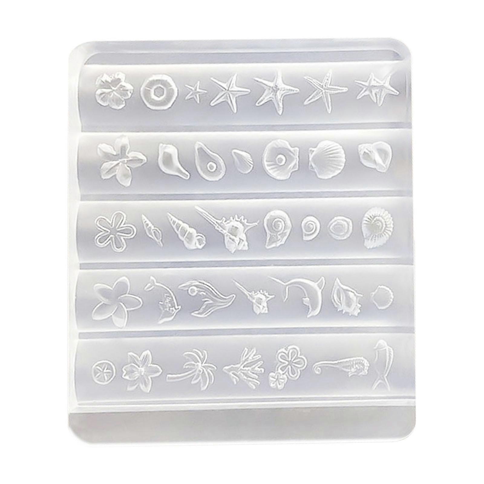 Nail Art Mold Reusable Silicone Nail Templates With Multiple Shell Shapes For Artistic Manicures Multicolor