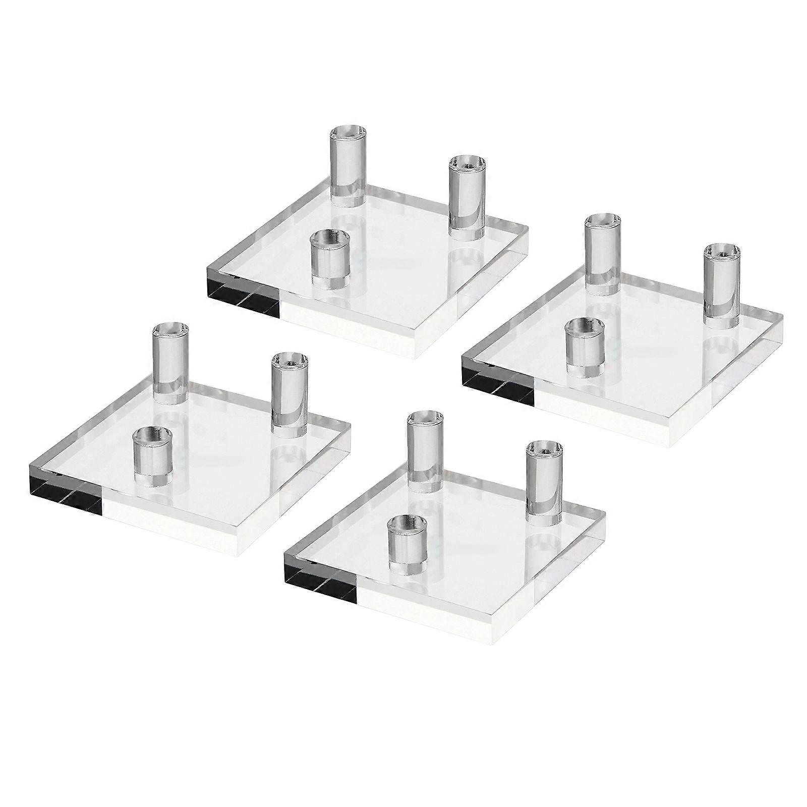 Pack of 4 Acrylic Display Cradle for Artwork and Pottery Minerals Storage Rack Elegant Artifacts Presentation Stand  S