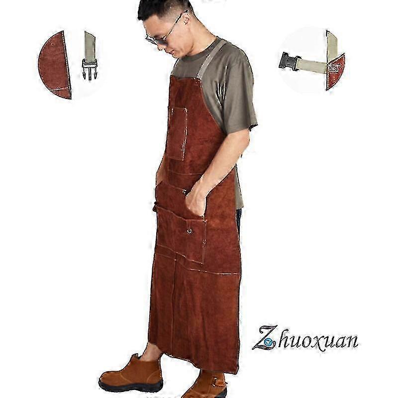 Heat insulation welder apron for professionals - Leather protective cowhide