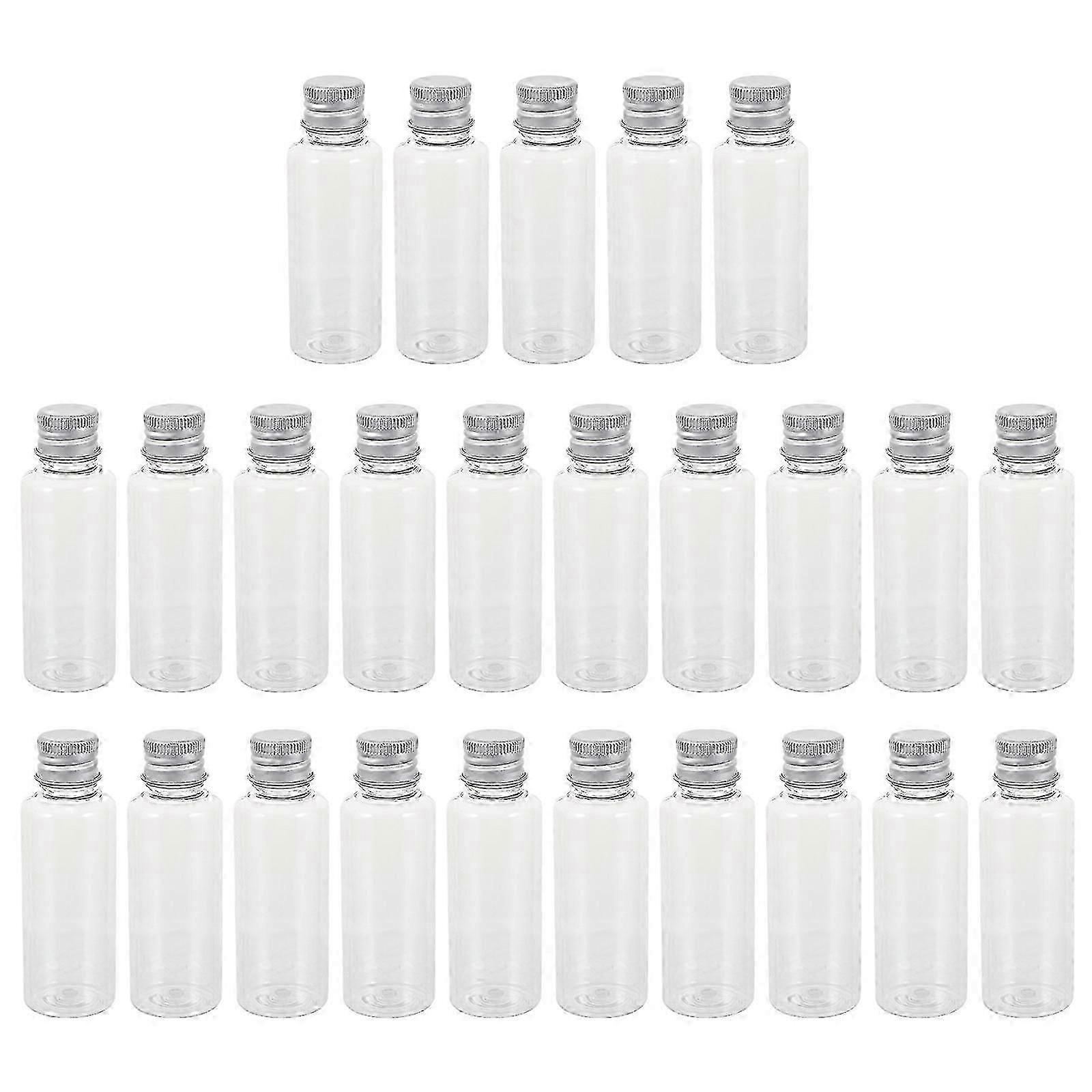 25Pack Plastic Bottles with Aluminum Caps Transparent for Travel and DIY Projects 40ml Storage and