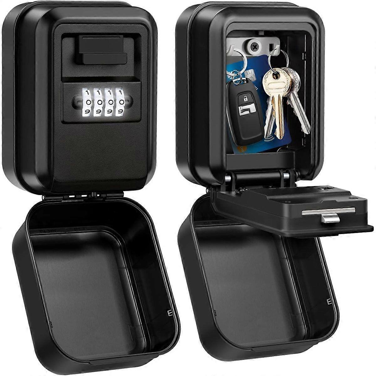 Key Lock Box, Waterproof Wall Mount Lock Box for Keys with Code, 4 Digit Combination Lockbox for Hom