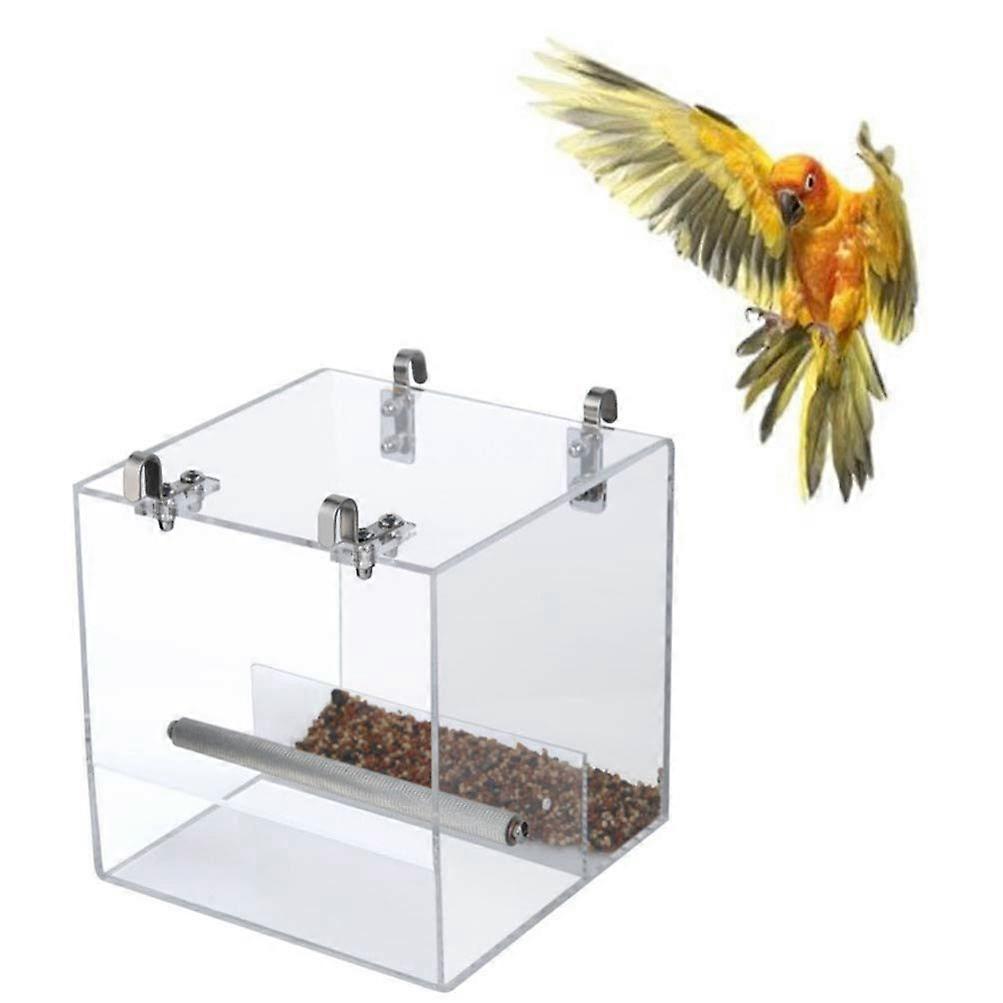 No Mess Bird Feeder with Hooks for Parakeet Canary Cockatiel Finch – Cage Cleaner Foraging System