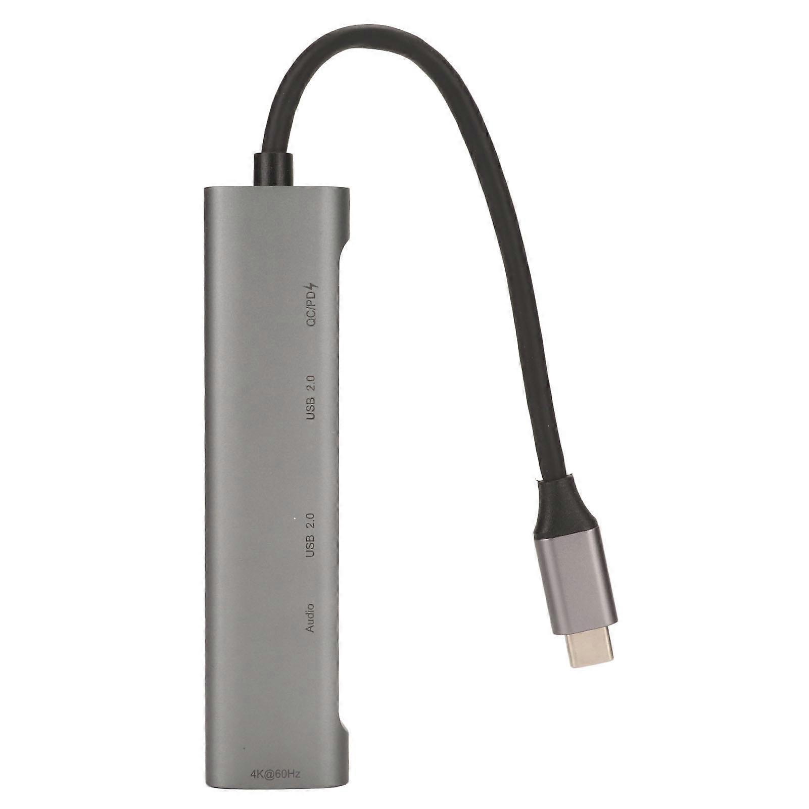 USB C Hub 4K HD Multimedia Interface Output PD Fast Charging Type C to 3.5mm Sound 5 in 1 Multiport Adapter