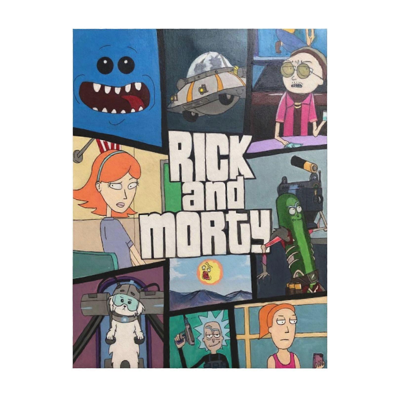 Rick And Morty Soft And Comfortable Throw Blanket Plush Lightweight Warm Plush Flannel Blanket And Throws For Couch Sofa Bed 60"X50"