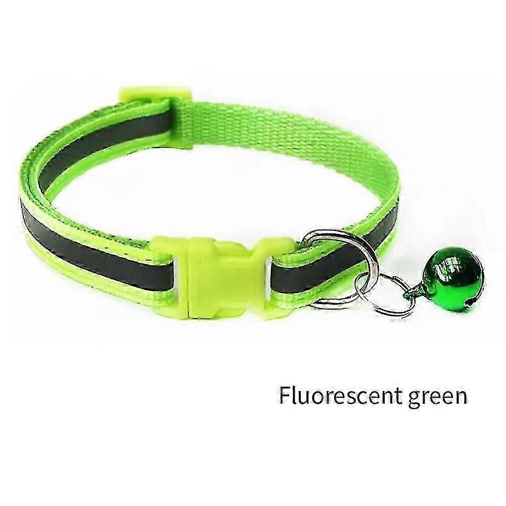 Reflective cat collar with bell and quick release for safety