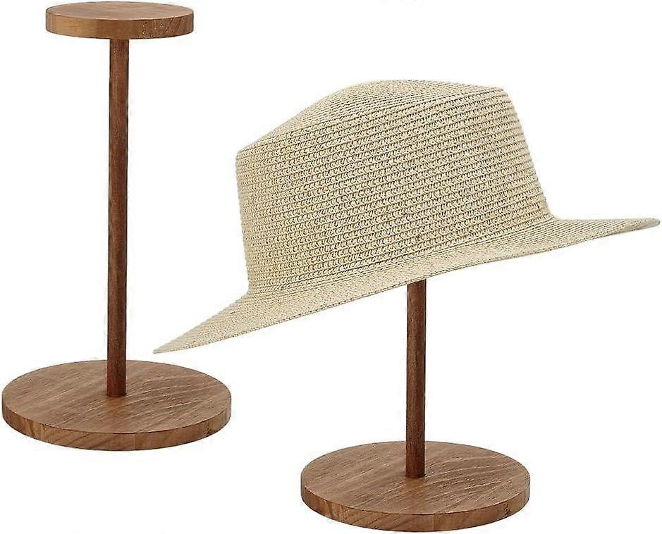 2 Sets Hat Display Stand Wooden Display Stand Hat Rack Stand Hat Holders Hat Storage Organizer Wigs Stand for Vendors Home Hat Helmet Wigs Display Org