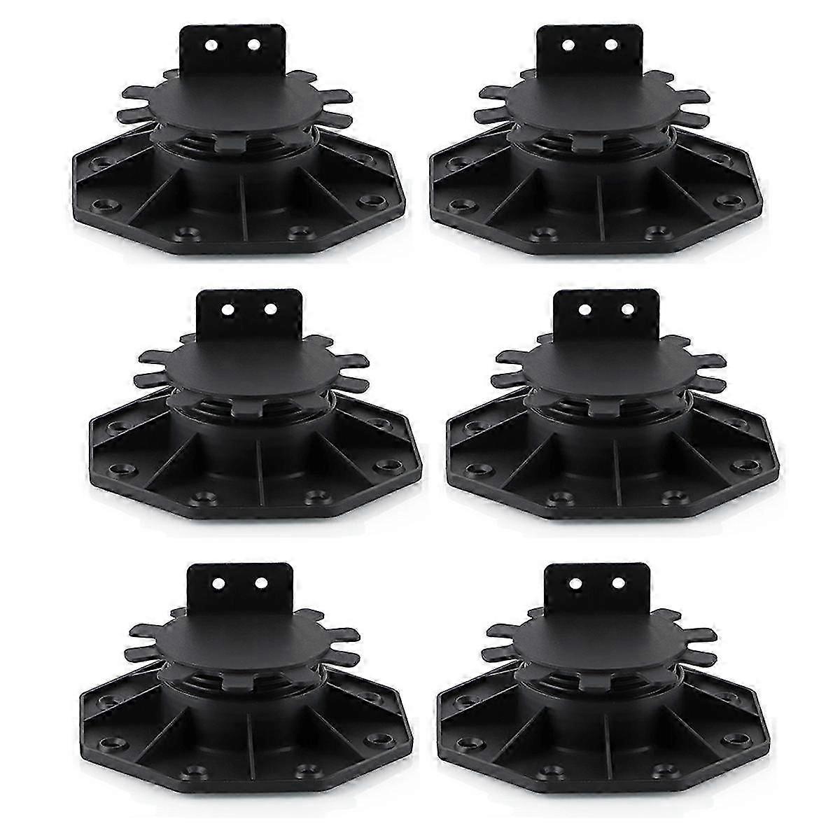 6 Pcs Joist Support Pedestals, Adjustable Decking & Flooring Support Pedestal for Deck, Timber Base