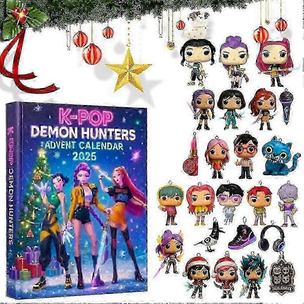 Demon Hunters K-Pop Advent Calendar 2025 with 2D Acrylic Charm Ornaments
