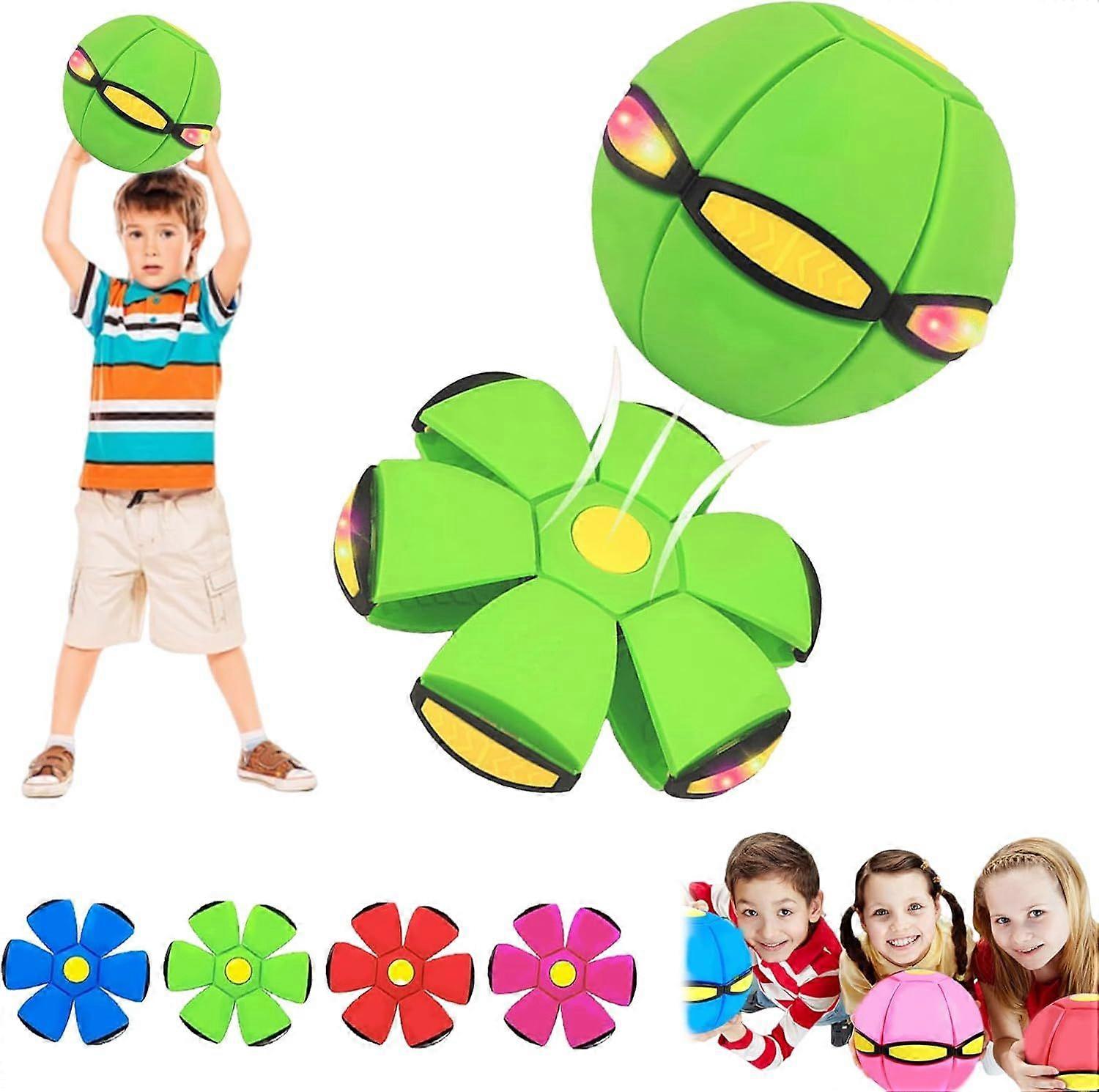 unique Magic Ball, Children Bouncing Ball, Interactive Pop-Up Transform Toy, Parent-Child Interaction,Throw a Disc Catch a Ball, with 6 Light