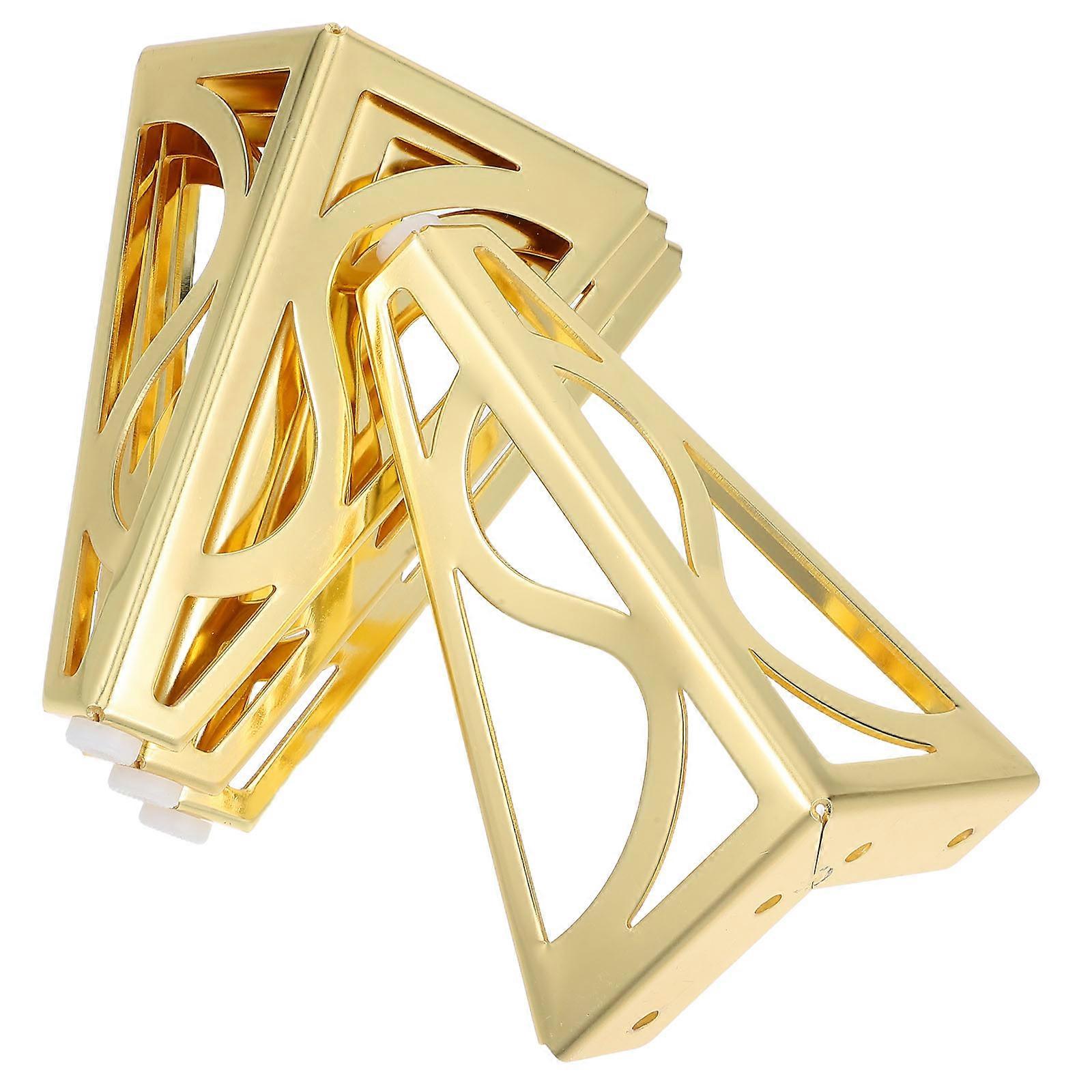 Cabinet Legs Metal Furniture Legs Gold 5.89Inch Stabilization Decoration Triangular Room Study Home Decor 4Pcs