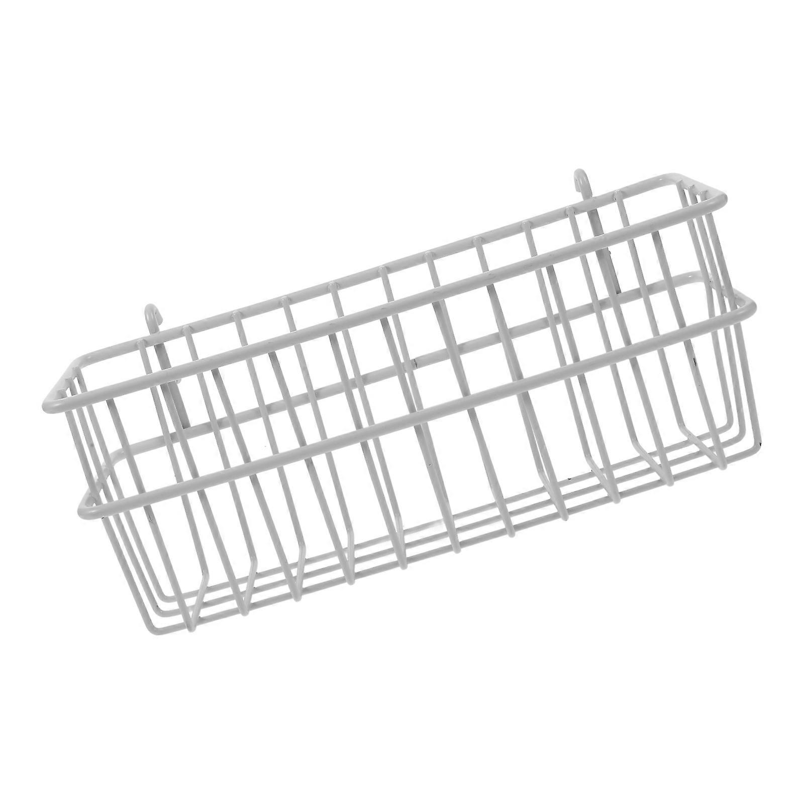 Pegboard Storage Basket for Kitchen Organization White Iron Basket