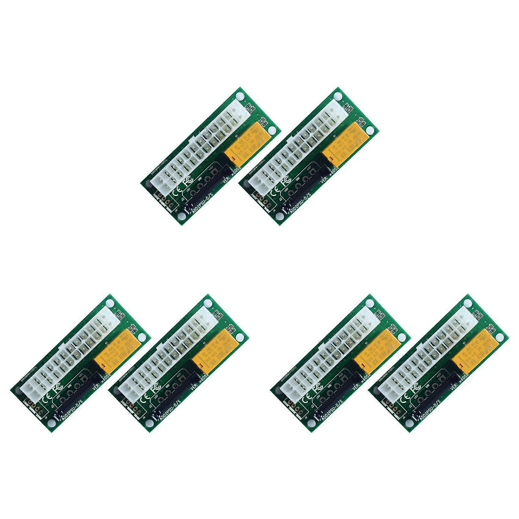 6PCS Dual PSU Adapter ATX 24Pin to SATA Power Sync Starter Card ADD2PSU Riser Extender Adapter for BTC Miner Mining