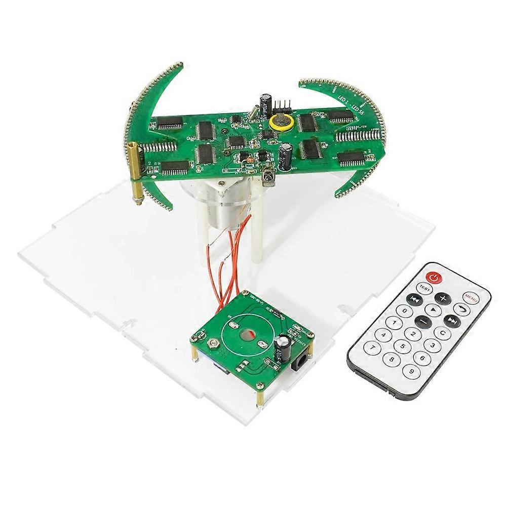 Dual Axis Spherical Rotating LED Kit Color Clock Display Remote Control Microcontroller DIY Electro